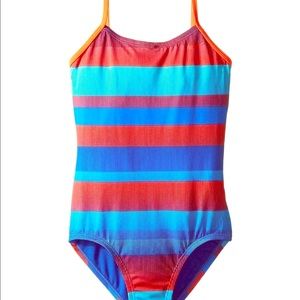 Nike Girls’ Blue and Orange Swimsuit